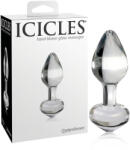 Icicles No. 44 - kúpos, üveg anál plug (átlátszó)