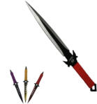 DEPOX Set de vanatoare DEPOX®, Sabie Red Ronin si set trei cutite de aruncat, otel inoxidabil, negru (0704)