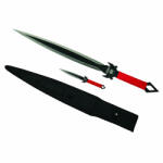 DEPOX Sabie de vanatoare DEPOX®, Red Ronin, maner textil, 68.5 cm, cutit de aruncat inclus (0703)