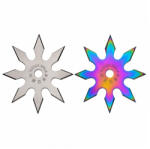 Depox Set doua stele de aruncat DEPOX®, 8 colțuri, metalic, multicolor/argintiu, 10 cm (0547)