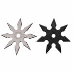 Depox Set doua stele de aruncat DEPOX®, 7 și 8 colțuri, metalic, negru/argintiu, 10 cm (0544)