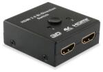 Equip HDMI превключвател - 332723 (1 вход, 2 изхода, двупосочен, черен) (332723)