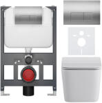 Cerano - Falba épített WC szett Forte - fényes fehér - Prime/Modulo nyomógomb, ezüst - fali - alacsony modul - falsík előtti beépítés/gipszkarton -… (CER-8050BD86149)