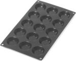 Lékué tartelette kosárka sütemény sütőforma, 15db süteményhez, platina szilikon, fekete