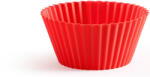 Lékué muffin sütőforma szett, 6db-os, D=7cm, platina szilikon, piros