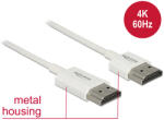 Delock HDMI кабел с Ethernet - Щепсел за HDMI-A конектор Щепсел за HDMI-A конектор, 3D, 4K, 3 м, тънък