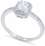 White & Black 0, 8 karátos emerald gyémánt eljegyzési gyűrű - Halo - GIA (AU14615)