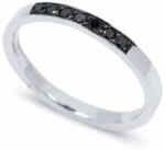 White & Black Fekete gyémánt soros gyűrű - 9 kővel - 0, 13 karát (AU14613)