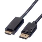 Roline Кабел DisplayPort 1.2 DP - HDMI 4K60Hz, M/M, 3 м, черен 11.04. 5787-10 (11.04.5787-10)