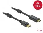 Delock Активен DisplayPort 1.2 - HDMI кабел 4K 60 Hz Дълъг 1 метър
