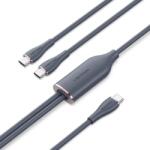 Vention USB-C 2.0/M - 2USB-C/M, (5A, силиконов, черен), 1, 5 м, кабел