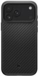 Spigen iPhone 17 Pro SPIGEN ENZO ARAMID пластмасов протектор за телефон Magsafe, карбонова шарка, ЧЕРЕН ACS09959 (ACS09959)
