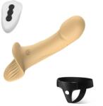 Guilty Toys Strap-On for Women Double Fun, Remote Control, 9 Vibration Modes, 2 Motors, Silicone, USB, Natural