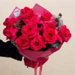 ImodFlowers Buchet cu 11 Trandafiri Roz Cyclam Parfumați