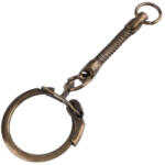 Dodaco Breloc bronz cu carabina laterala si lant metalic pentru chei, genti, fermoare si accesorii handmade, 6 cm