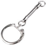 Dodaco Breloc pentru chei argintiu cu carabina laterala si lant metalic pentru genti, fermoare si accesorii handmade, 6 cm