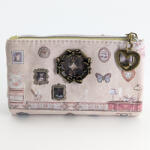 Sweet Candy Pet Love pénztárca hímzett vintage mintával 15, 5 cm - Zöld cicás