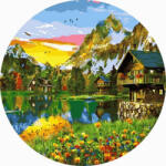 iPicasso Set pictura pe numere rotunda, cu sasiu, Culorile vii ale naturii, O40cm (RC4040006)
