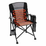  Scaun turistic pliabil cu incalzire, suport pahar, buzunar powerbank, maxim 120 kg, 58x58x90 cm, negru (LEZ-6365)