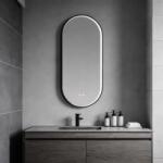 Inspiro Design Gamma Smart Black, kapszula formájú okos tükör, keretvilágítással, fekete, 40x90 cm, LC-6008B (TGEB-40x90)