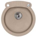 Alveus Roll 10 egymedencés kör alakú gránit mosogató, 510 x 530 mm - G55-Beige (1090968)