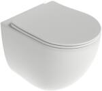 RAVAK Chrome vas wc cu capac soft-close agăţat fără margine cu spălare turbionară alb lucios X03121 (X03121)