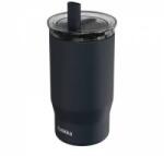 QUOKKA Mist - Stainless steel thermal mug 720 ml with straw (Black)