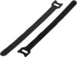 Basetech Tépőzáras kábelkötöző, bolyhos és horgos fél (H x Sz) 150 mm x 13 mm Fekete 1 db (98001c370) (98001c370)