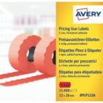 Avery Zweckform Avery Price labels in roll for single end tag holder; permanently; 1500 ethic. /roll; 10 rolls/pack; 12 x 26 mm, red