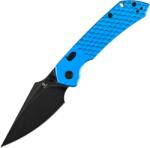 Tenable Knives Tenable Fenrir - Damascus with Dark Blue Anodized Aluminum with Fishscale Texture B1034H92