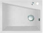 Laveo SBG_610T - LAVEO Grenada 80 csaplyukas gránit mosogató dugókiemelővel 600X480 fehér (SBG_610T)
