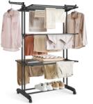 SongmicsHome Uscător de rufe ELTON cu 4 niveluri pe roți, 63, 5x128x173cm, negru