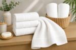 Ralex Pucioasa Prosop HORECA Greek Border 500g Alpine White din Bumbac 100% 50X90 cm (RPU-110335) Prosop