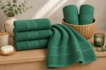 Ralex Pucioasa Prosop HORECA Greek Border 500g Emerald Jungle din Bumbac 100% 70x140 cm (RPU-110270) Prosop