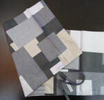 Billerbeck Elegante hengerpárna huzat, 40x15 cm, Szürke kockás (21)