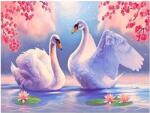 NORIMPEX - Puzzle Tablou Diamant: Lebede printre crini 30x40cm - 1 - 39 piese