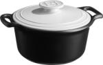 Emile Henry Oală ceramică Sublime+ 3 l neagră cu capac alb (EH774730P)