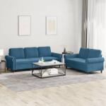 vidaXL Set de canapele cu perne, 2 piese, albastru, catifea GartenMobel Dekor (3202259) Canapea