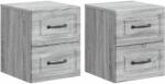 vidaXL Dulap de noapte suspendat 2 pcs Sonoma gri 34, 5 x 33 x 40 cm GartenMobel Dekor (899328)