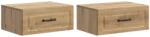 vidaXL Dulap de noapte suspendat 2 pcs Stejar Artizanal Lemn prelucrat GartenMobel Dekor (899314)