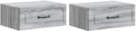 vidaXL Dulap de noapte suspendat 2 pcs Sonoma gri 49 x 34, 5 x 20 cm GartenMobel Dekor (899308)