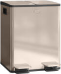 HomCom Coș de gunoi pentru bucătărie 2 compartimente 2 x 20L, oțel inoxidabil, capac cu închidere silențioasă, 45, 8x36x51, 6cm, auriu | Aosom Romania (851-033V01GD) Cos de gunoi