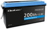 Qoltec LiFePO4 lítium-vas-foszfát akkumulátor. 12, 8V. 200Ah. 2560 Wh. BMS. 53707 (53707)