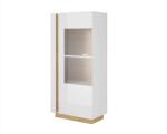Tempo CITY fehér és barna mdf vitrin
