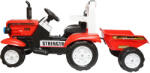 Breckner Germany Tractor electric pentru copii cu remorca si baterie 6V, rosu, 3-6 ani (BK77343)