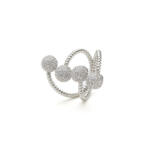 ElectraStore Inel Argintiu Reglabil Model Cuff Cu Cristale Zirconia (C4856)