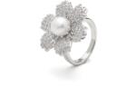 ElectraStore Inel Reglabil Argintiu Pearl Flower (C4830)