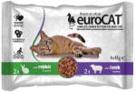 Eurocat Pouch Duo Alutasakos Macskaeledel Szószban (Nyúl, Bárány) - 4x85 g