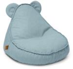 MeowBaby® Puf premium copii meowbaby outzy teddy cloudberry sky blue , bean bag indoor outdoor cu urechi teddy pentru relaxare si joaca