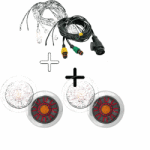 Fristom Pachet iluminare remorca FT-313 LED CHROME BAJONET , triple + cablaj 5m, 13Pini (FT-313 LED + VI-050-035)